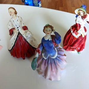 Royal Doulton lot of three figurines - blithe,  Christmas, ermine